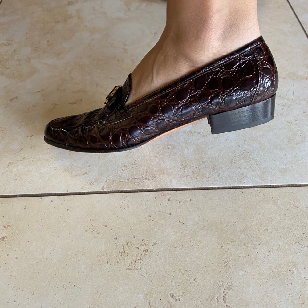 Salvatore Ferragamo Crocodile Loafers Size 6.5 A2 - Picture 11 of 12